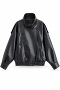 Faux Asymmetrical Leather Jacket